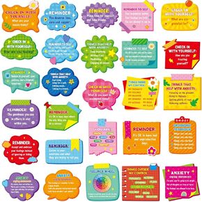 Honoson 324 PCS ملصقات الصحة العقلية للعلامات ، والمكتب ديكور التوعية بالصحة العقلية هدية التفكير الإيجابي التفكير اليومي التأكيد ، ديكور ،