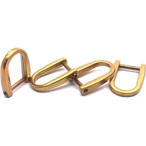 4 PCS D-Rings Screw in Shackle 15mm Horseshoe Buckle Shape Shape D Ring D Ring على شكل D قفل مفك البراغي واحد يستخدم لاستبدال محفظة CARDER Leather (الذهب)