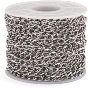 Pandahall 32.8 قدم 304 سلاسل كبح الفولاذ المقاوم للصدأ روابط 6x4x2mm قلادة سلسلة الكابل غير مرغوب