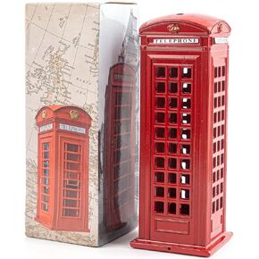 Framendino ، 7 بوصة Retro London Telephone Booth Piggy Coin Bank Model Box for Home Decord Red