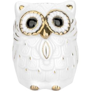 High White Owl Piggy Ceramic Money Pot, Owl Piggy Bank Craft Gift, Owl Piggy Saving Pot for Students, Exquisite Craft Gift