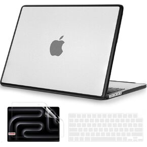 B BELK Compatible with MacBook Pro 14 inch Case 2025-2021, M4 M3 M2 M1 Pro/Max Chip A3112 A3185 A3401 A2918 A2992 A2779 A2442, Anti-Cracking & Anti-Fingerprint Soft TPU Bumper Hard Shell Case, Black