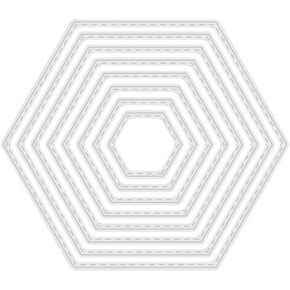 A Set of 8 Pcs Hexagon Background Cutting Dies Metal Hexagon Die Embossing Stencils for Thanksgiving Christmas Greeting Card Paper DIY Craft Decoration Card Making Accessories Scrapbooking Die-Cuts