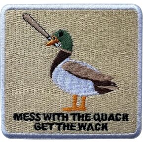 Mess with The Quack Get The Wack Patch, Size 3" Sew On Patches, Funny Duck Meme Embroidery Fabric Patches for Clothes Jean Backpack, Applique Patches, Embroidery Iron On Patches for Clothes