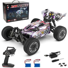 GOOLRC WLTOYS 144016 RC CAR ، 1/14 مقياس التحكم عن بُعد ، سيارة 4WD 35km/H سيارة سباق RC عالية السرعة ، 2.4 جيجا هرتز جميع التضاريس على الطرق الوعرة العربات التي تجرها الدواب مع بطاريتين للبالغين