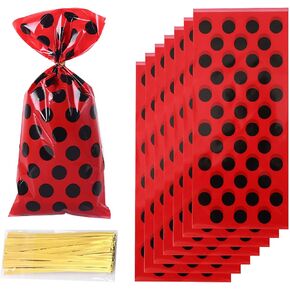 Macute 50pcs Bee النحل السيلوفان الأصفر معالجة أكياس الخنفساء أو النحل تحت عنوان الحفلة واضحة أكياس الهدايا يمكن التخلص منها للطي أعلى مستطيلة 10.8 × 5 بوصات