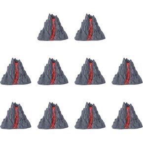 Nuobesty 10pcs Volcano لعبة ثوران البركانية نموذج محاكاة بركان حلية تمثال للأطفال