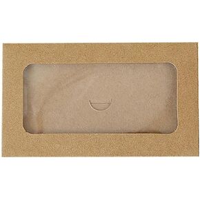 50 Pcs Window Gift Card Envelopes Sleeves Credit Card Size Envelopes Small Business Invitation Envelopes for Thanksgiving Christmas Brown