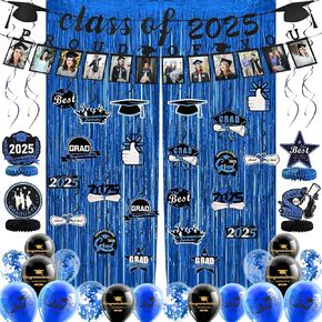زخارف التخرج من Framics 2025 ، فئة Banner التخرج لعام 2025 ، لافتة صور التخرج ، ستائر خلفية بهرج ، مجموعة أدوات التخرج ، زخارف حفلات التخرج ، 82 قطعة ، ذهبية