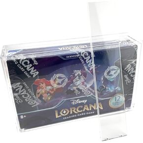 Premium Acrylic Display Case Compatible with Disney Lorcana Booster Box with Magnetic Top Panel