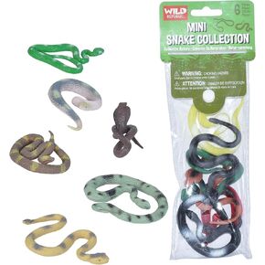 Wild Republic Mini Snake Polybag ، ثعابين مزيفة ، ألعاب تعليمية ، هدايا للأطفال ، 12 قطعة