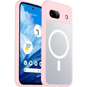 for Google Pixel 8A Case, Compatible with Magsafe, [Military Drop Protection] [Anti-Fingerprint] Slim Translucent Matte Back Durable Phone Case,Black in Kuwait