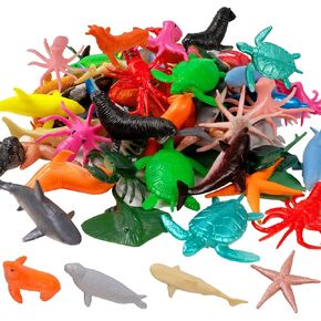 Oumuamua 60pcs Sea Animal Figure - مخلوقات من البلاستيك المصغرة للمحيط
