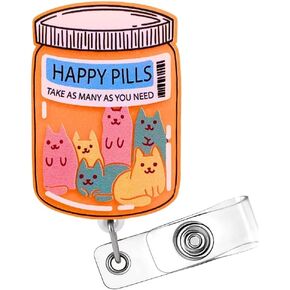 Cat Kitten Badge Reel Cats Retractable ID Holder Clip for Vet Tech Pharmacy Veterinary Technician Funny Medical Mental Health Nurse Healthcare Pharmacist Worker Appreciation Gift Accessories