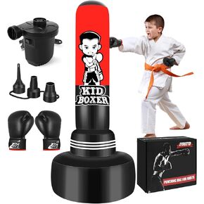 70" Heavy Boxing Bag with Stand for Adult Teens, Freestanding Punching Bag with Stand, Men Women Stand Kickboxing Punch Boxing Bag Set Excellent for Kickboxing Mixed Martial Arts MMA Home Gym Exercise