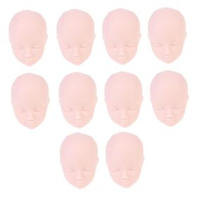 10pcs Doll Doll Heads لممارسة المكياج ، ورؤوس دمى التجميل DIY ، والأبيض ، والمثالية للأطفال وتدريب المكياج