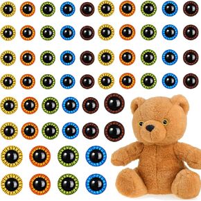 120 PCS عيون أمان 13mm-23mm عيون كروشيه ملونة مع غسالات الكروشيه عيون ل diy من الدمية ، والحيوانات المحشوة الفخمة ، الحرف الدب ، دمية صناعة اللوازم (5 ألوان)