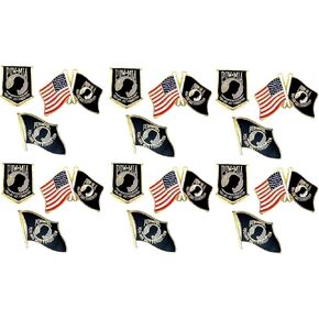Officially Licensed Set of 3 POW MIA and USA Flag Lapel Hat Pin Marines Army Navy Air Force Military