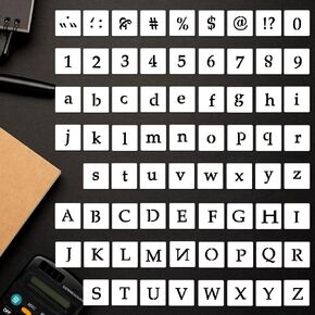 70 PCS Stencils ، 2.5 سم/1 في إقرار الرسائل للطلاء للطلاء القابل لإعادة الاستخدام ، رقم الأبجدية القابلة للغسل ،