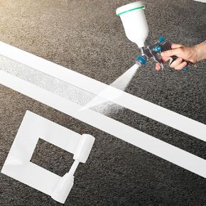 4 x 88 Inch Parking Lot Line Stencil,Reusable Silicone Parking Lot Stencils,Pavement Straight Stencil for Paint Parking Lots and Asphalt Concrete Pavements (White)