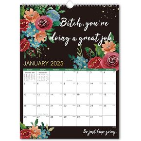 2025 f ** k It Calendar للنساء المتعبات ، 8.25 '' × 11.5 '' ، تقويم الجدار المضحك والساخرة للنساء المتعبة ، شنق بكل سهولة ، تقويم شهري مضحك للمكتب أو المنزل ديكور