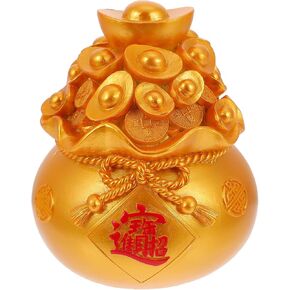 Bestoyard Golden Piggy Bank Feng Shui Money Bag للثروة والحظ ، زخرفة التقاليد الصينية ، ديكور المنزل ،