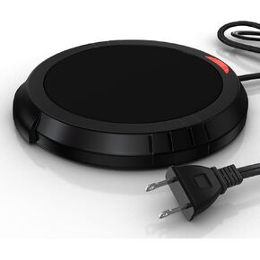 Large Candle Warmer Plate Safely Releases Scents Without a Flame - Used as Candle Jar Warmer, Coffee Warmer, Mug Warmer, Cup Warmer, Tea Warmer Desk in Your Home & Office, 1 Pack, Black