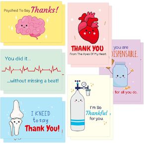 Ceiba Tree Funny Funder Thank You Cards للممرضات والأطباء 24Pack بطاقات تقدير لطيف للعاملين في مجال الرعاية الصحية الطبية مع الأظرف