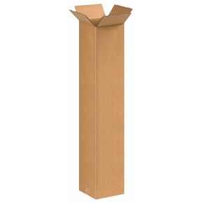 Aviditi 8842 Tall Corrugated Cardboard Box 8" L x 8" W x 42" H, Kraft, for Shipping, Packing and Moving (Pack of 20)