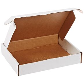 Aviditi White Deluxe Literature Mailing Boxes, 11 1/8" x 8 3/4" x 2", Pack of 50, Crush-Proof, For Shipping, Mailing and Storing