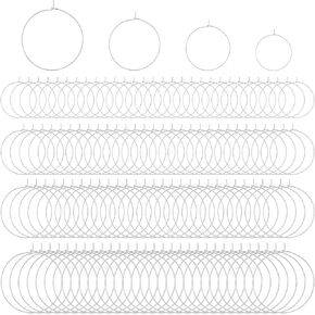 120pcs الفضة القرط الصقل الأطواق ، 4 أحجام حلق الأطواق لصناعة المجوهر