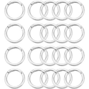 uxcell Spring O Rings, Trigger Round Snap Buckle, DIY Accessories Spring Keyring Buckle for Keychains Purse and Handbag