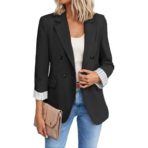Mina Self Tweed Plaid Blazer for Women 2023 New Fall Winter Fashion Blazer Open Front Work Jacket with Pocket (S-XXL) in Kuwait