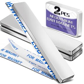 E BAVITE Strong Neodymium bar Magnets，Powerful Rare Earth Neodymium Magnets with Double-Sided Adhesive Perfect for Fridge, Garage, Kitchen, Craft, Office etc - 60 x 10 x 3 mm, Pack of 25