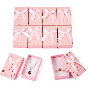 cheriswelry 12pcs صناديق الهدايا البيضاء 3.19 "x1.97" حزمة المجوهرات المستطيل حالة الإسفنجية قلادة حلقة مربع لحفل الزفاف عيد الميلاد زخرفة عيد الميلاد