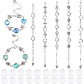 Dicosmetic 7 مجموعات سوار إطار إعدادات سوار DIY مصنع مجموعة سوار 12 مم سوار صينية الفراغات مجوهر