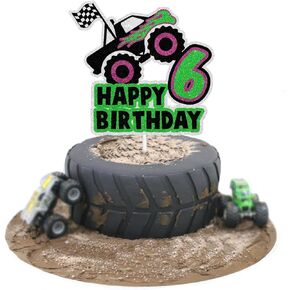 Truck Big Truck Happy 3rd Cake Topper - إنها حفلة عيد ميلاد مثالية للسيارة أو شاحنات ذات طابع شاحنة للبنين أو الفتيات - Sugargera