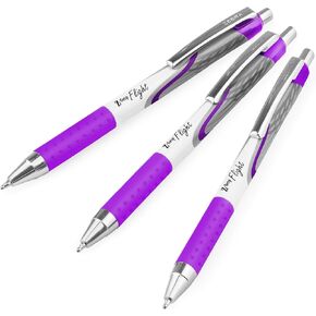 Zebra Classic Z-Grip Flight Ballpoint Pens - 1.2mm - Purple - Pack of 3