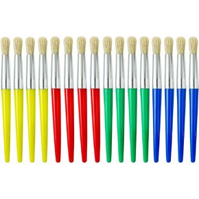 Gshllo 16 PCS Round Bristle Paint Brishs Class -Alloving Presse Bruses Brase Preschool Paint Brasy Plastic Handle Prishes للأطفال الصغار