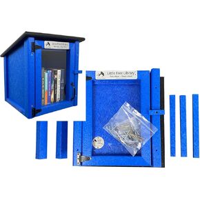 Little Free Library® Composite Blue Kit مع علامة ميثاق رسمية وإمكانية الوصول إلى الخريطة العالمية ، مصنوعة في أمريكا ، مشاركة الكتب ، ودعم المنظمات غير الربحية التي توسع الوصول إلى الكتب