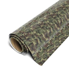 Siser EasyPSV Patterns 11.8" x 5ft Roll - Self Adhesive Permanent Craft Vinyl (Camo Green)
