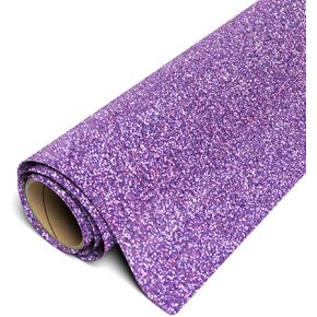 SISER GLITTER HTV 11.8 "× 10 قدم لفة - الحديد على فينيل نقل الحرارة (ليلك)