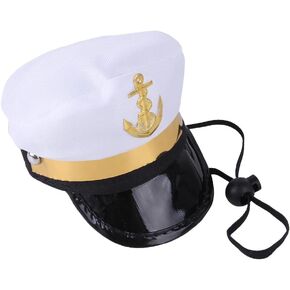 Soochat Pet Captain Hat Dog Cat Sailor Hat for Halloween Cosplay Costume Hat Accessories Photo Props