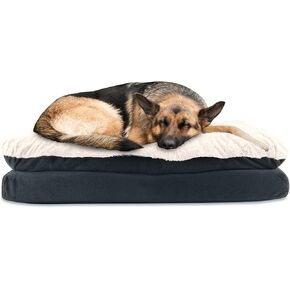 Arlee Pillow Topper Rectangle Bed Pet - سرير الكلب الرغوي للذاكرة العظمية ، الدعم الممتاز للكلاب الكبيرة مع سطح نوم كبير ، سهل الغسيل ، مصمم للراحة النهائية - الأزرق (XL)