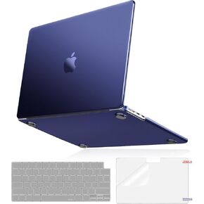 MOSISO Compatible with MacBook Air 13 inch Case 2025-2022 M4 A3240 M3 A3113 M2 A2681, Ultra-Thin Natural Original Color Hard Case&Keyboard Cover&Screen Film for MacBook Air 13.6 inch, Black Clear