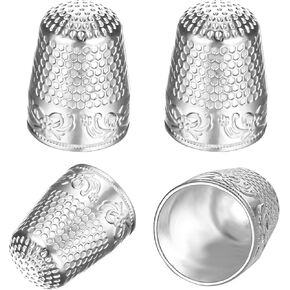 MABOR 4PCS خياطة الباحثين للأصابع واقي/حارس أصابع الفضة المعادن لتطريز اليدين/خياطة/خياطة إكسسوارات DIY أداة الإبرة