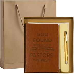 Pastors Wife Gift for Women Religious Notebook and Ballpoint Pen Set Leather Journal Notebook for Birthday Gifts