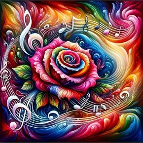 مجموعات طلاء Music Diamond Music STGLCR للبالغين ، 5D Rainbow Rose Diamond Art Kits للمبتدئين ، DIY Full Drill Diamond Gem Art مع مجموعات الطلاء لديكور الجدار المنزلي 12 × 12 بوصة الوردة