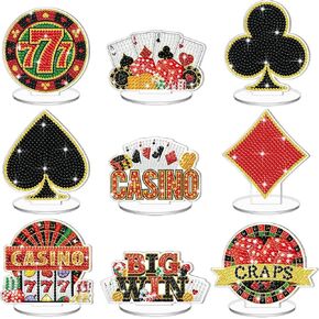 Kosiz 9 PCS Diamond Painting Table Decorations Spring Wildflower Diamond Art Kits للبالغين مزدوج الوجه من الوجهين الأزهار المركزية لعلامة على الطاولة المبتدئة DIY هدايا الحفلات المنزل