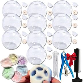 حليبي جلود فارغة فارغة مكافحة الإجهاد DIY KIT ، LUBLE LUSP LUSP BALL SKIN KIT ، فراغات فراغات الإجهاد الإجهاد المقطوعة مع قاعدة بشرة فارغة ، غطاء ، غراء ، أداة مستردة لكرات DIY (شفافة)